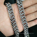 Fashion 13/16mm Men's Silver Jewelry Stainless Steel Jewelry Thick Double Woven Necklace Chain